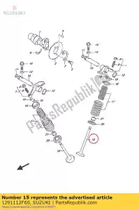 suzuki 1291112F60 klep, inlaat - Onderkant