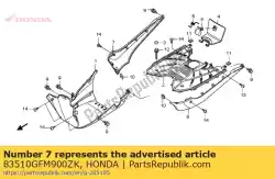 Aqui você pode pedir o capa, r fl * r264c * em Honda , com o número da peça 83510GFM900ZK:
