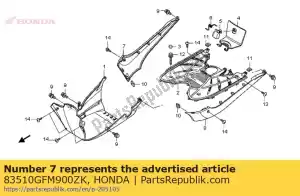 Honda 83510GFM900ZK capa, r fl * r264c * - Lado inferior