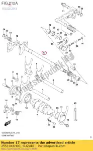 Suzuki 2551048H00 arbre, changement de vitesse - La partie au fond