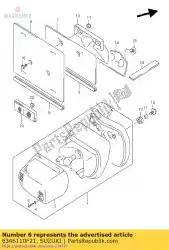 houder, licentie van Suzuki, met onderdeel nummer 6346110F21, bestel je hier online: