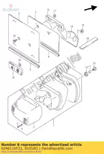 suzuki 6346110F21 houder, licentie - Onderkant