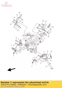 yamaha 5VK274110000 apoio para os pés 1 - Lado inferior