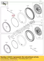 410230028, Kawasaki, 01 bordo a fascia, 2.75-21 kawasaki  150 230 2017 2018 2019 2020 2021, Nuovo