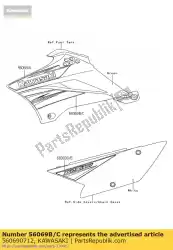 Here you can order the pattern,shroud,lwr,lh from Kawasaki, with part number 560690712: