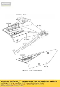 Kawasaki 560690712 pattern,shroud,lwr,lh - Bottom side