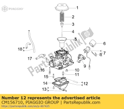 Aprilia CM156710, Komora p?ywakowa kpl., OEM: Aprilia CM156710