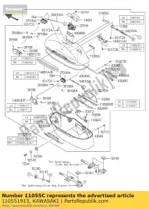 kawasaki 110551913 soporte, correa vn1700c9fa - Lado inferior