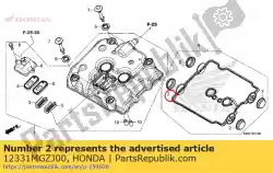 Aqui você pode pedir o tampa, tampa da cabeça do cilindro em Honda , com o número da peça 12331MGZJ00: