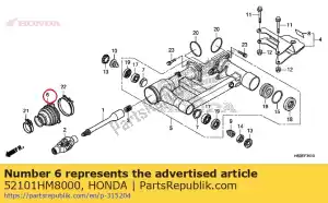 Honda 52101HM8000 bota, articulación - Lado inferior