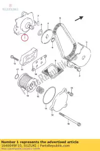 suzuki 1640049F10 conjunto de bomba, aceite - Lado inferior