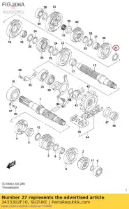 Suzuki 2433302F10 wasmachine 3e / 4e. - Onderkant