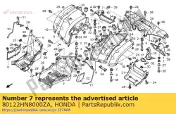 Aqui você pode pedir o guarda-lamas, l. Centro * nh1 * (nh1 preto) em Honda , com o número da peça 80122HN8000ZA: