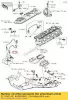 211760140, Kawasaki, capteur, oxygène, rh zg1400caf kawasaki  tr 1400 2010 2011 2012 2013 2014 2015 2016 2017, Nouveau