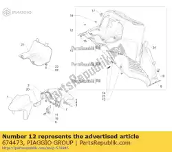 Ici, vous pouvez commander le logement de roue avant auprès de Piaggio Group , avec le numéro de pièce 674473: