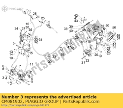 Aprilia CM081902, Rechter remklauw 2 x 28, OEM: Aprilia CM081902