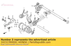 Here you can order the fork, center gearshift from Honda, with part number 24231399000: