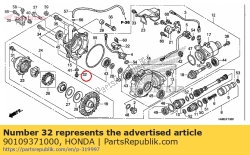 Honda 90109371000, Boulon, étanchéité, 8mm, OEM: Honda 90109371000