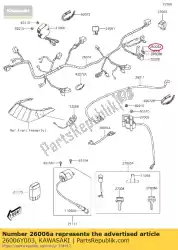 Ici, vous pouvez commander le fusible, lame, 15a auprès de Kawasaki , avec le numéro de pièce 26006Y003: