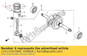 Honda 13111GS7000 pasador, pistón - Lado inferior