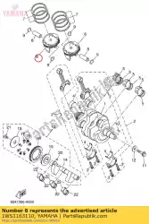 Aquí puede pedir pistón (estándar) de Yamaha , con el número de pieza 1WS1163110: