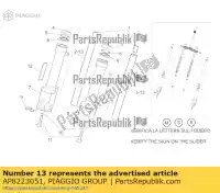 AP8223051, Piaggio Group, Manchon cpl. aprilia  sr zd4kla00 zd4te zd4vfb00, zd4vfd00, zd4vfu00, zd4vfj, zd4vz000 50 2000 2001 2002 2003 2004 2005 2006 2007 2008 2009 2010 2011 2012 2013 2014 2016 2017 2018 2019 2020 2021 2022, Nouveau