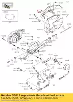 550220044266, Kawasaki, cover-head lamp,upp,b.wh kawasaki klx  s t klx250 klx250s 250 , New