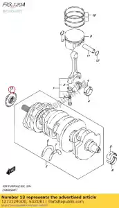 Suzuki 1273129G00 roda dentada, cam ch - Lado inferior