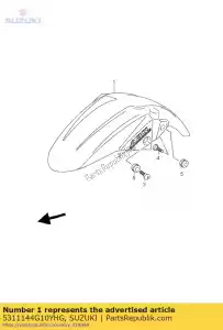 Suzuki 5311144G10YHG fender,front(gr - Bottom side