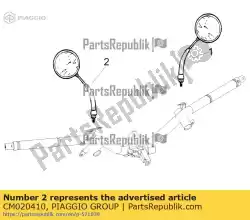 Aqui você pode pedir o espelho de direção l. H. (fu hwa) em Piaggio Group , com o número da peça CM020410:
