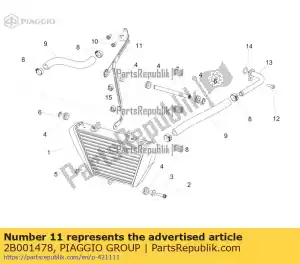 Piaggio Group 2B001478 radiator support bracket - Bottom side