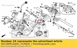 Here you can order the bolt, one-way, 8x34 from Honda, with part number 90108MCA000: