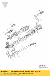 plaat, houder, keuzeschacht van Triumph, met onderdeel nummer T1190101, bestel je hier online: