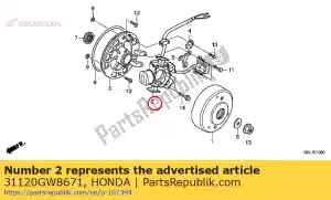 honda 31120GW8671 stator comp. (mitsuba) - Dół