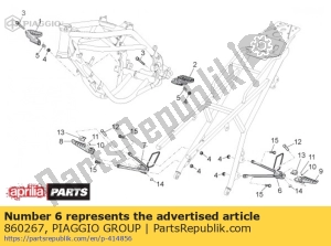 aprilia 860267 lh footrest support - Bottom side