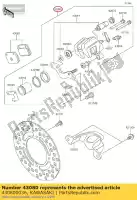 430800036, Kawasaki, compasso de calibre sub-conjunto, rr kx65a6f kawasaki  kx 65 2005 2006 2007 2008 2009 2010 2011 2012 2013 2014 2015 2016 2017 2018 2019 2020, Novo