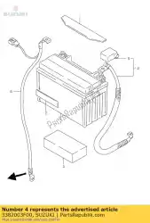 draad, batt. Plus van Suzuki, met onderdeel nummer 3382003F00, bestel je hier online: