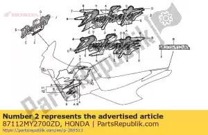 Honda 87112MY2700ZD raya a, l * type7 * - Lado inferior