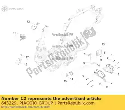 Aqui você pode pedir o suporte do regulador de tensão em Piaggio Group , com o número da peça 643229: