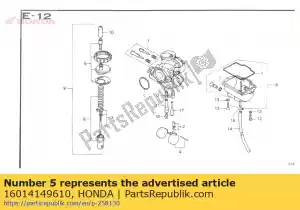 Honda 16014149610 conjunto superior - Lado inferior