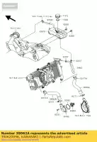 390620096, Kawasaki, resfriamento por mangueira, w.pump-rad er650a kawasaki er-6f er-6n 650 2006 2007 2008, Novo