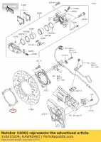 110610204, Kawasaki, pakking, schijfplaat zx1400a6f kawasaki  z zx zzr 1000 1400 2006 2007 2008 2009 2010 2011 2012 2013 2014 2015 2016 2017 2018 2019 2020 2021, Nieuw