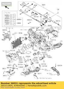 Kawasaki 260311804 arnês principal - Lado inferior