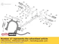 CM220101, Piaggio Group, Soporte del reposapiés aprilia  scarabeo 50 100 2006 2007 2008 2009 2010 2014, Nuevo