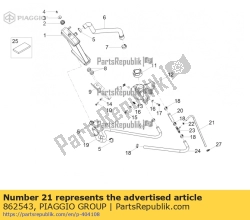 Aprilia 862543, Koelere pijp, OEM: Aprilia 862543