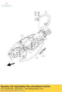 Suzuki 4711619F00 almofada, assento ta - Lado inferior