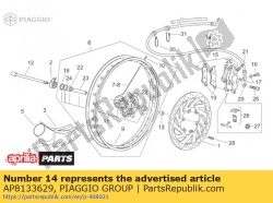 Aprilia AP8133629, Voorremslang, OEM: Aprilia AP8133629