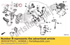 honda 38301KTF671 relay comp., winker - Bottom side