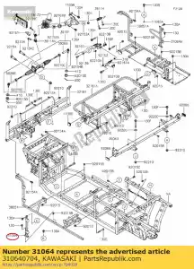 kawasaki 310640704 01 pipe-comp,rr charnière de porte,l - La partie au fond