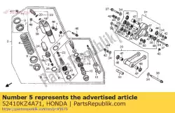 Aqui você pode pedir o amortecedor comp, traseiro em Honda , com o número da peça 52410KZ4A71: